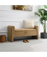 Streamdale Modern Teddy End Bench with Arms & Storage