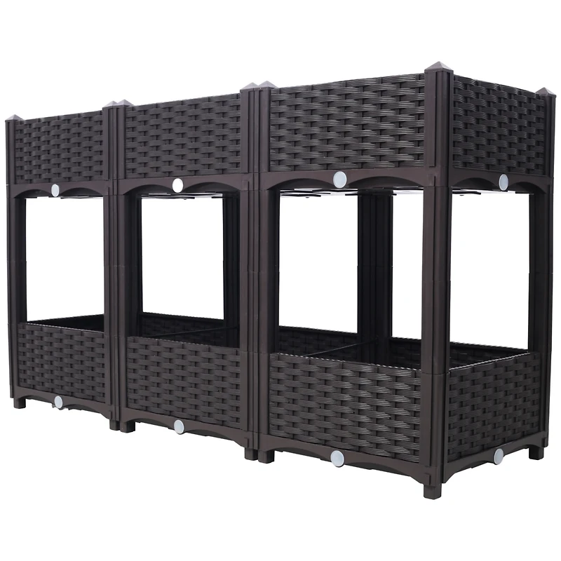 Streamdale Raised Planter Beds Kit Brown, 47.2"x15.7"x27.7