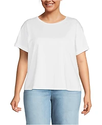 Lands' End Plus Oversized Supima Short Sleeve Crew Neck T-Shirt