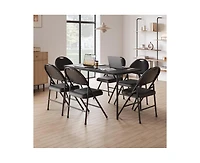 gaomon Folding Chairs 4 Pack, Portable Metal with Cushions and Non-Slip Feet Pads for Home Office, Indoor Outdoor Events