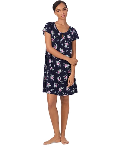 Lauren Ralph Lauren Women's Flutter-Sleeve Floral Nightgown