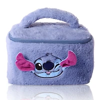Disney Stitch Fluffy Travel Cosmetic Bag - Cute Plush Makeup Cosmetic Jewelry Case