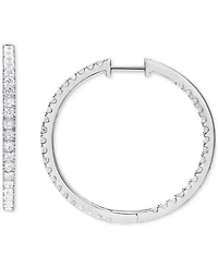 Diamond In & Out Hoop Earrings (2 ct. t.w.) in 14k White Gold