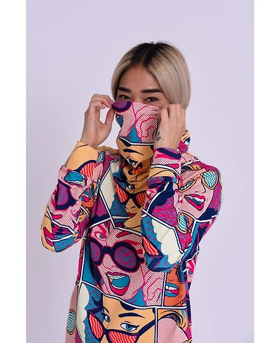 Oosc Clothing Women's High Neck Baselayer Top - Comic Book Candy