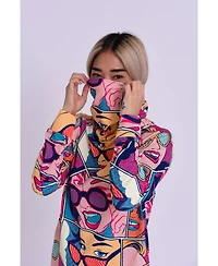 Oosc Clothing Women's High Neck Baselayer Top - Comic Book Candy