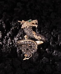 Le Vian Costa Smeralda Emerald, Chocolate Diamond & Nude Diamond Dragon Ring (1/2 ct. t.w.) in 14k Honey Gold