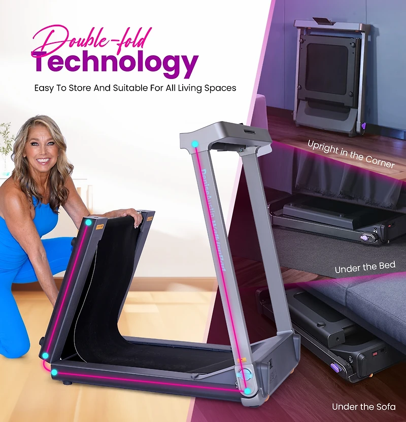LifeSmart Denise Austin WalkingPad Foldable Treadmill for Small Spaces, 56.6"x29.3"x39.5