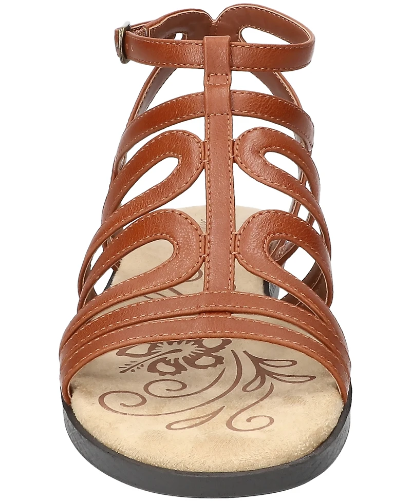 Easy Street Women's Daylily Gladiator Buckle Flat Sandals