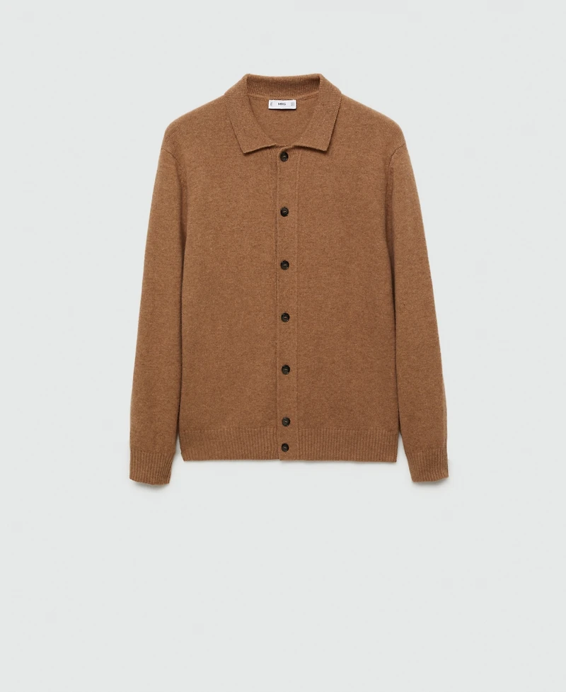 Mango Men's Slim-Fit Knit Wool-Blend Cardigan