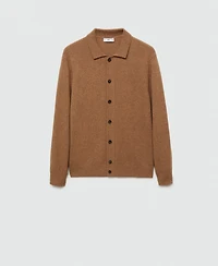 Mango Men's Slim-Fit Knit Wool-Blend Cardigan