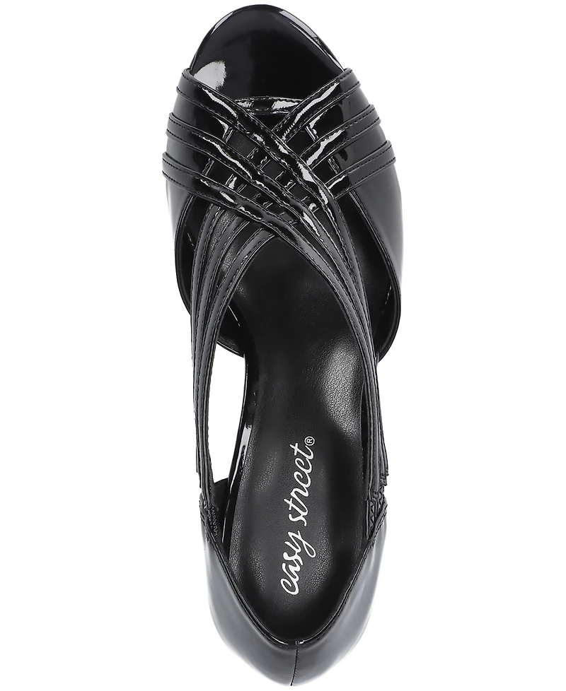 Easy Street Women's Oceana Peep Toe Pumps