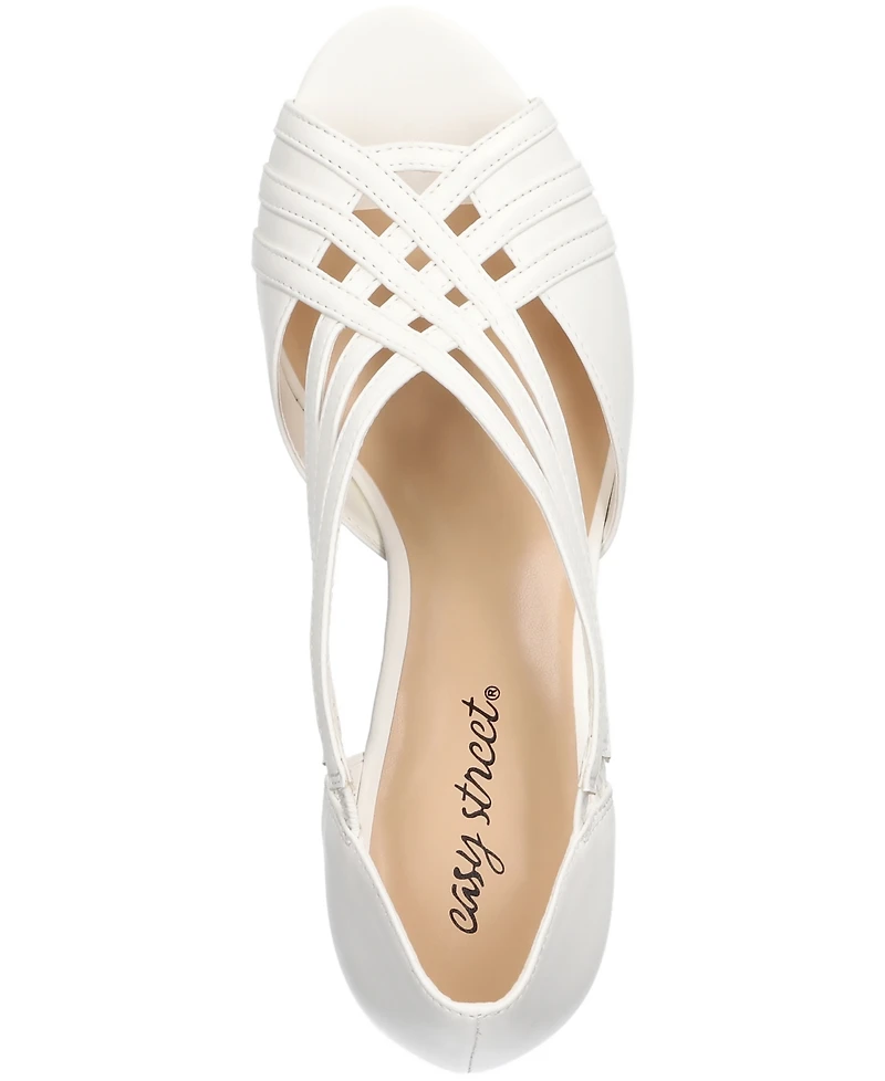 Easy Street Women's Oceana Peep Toe Pumps