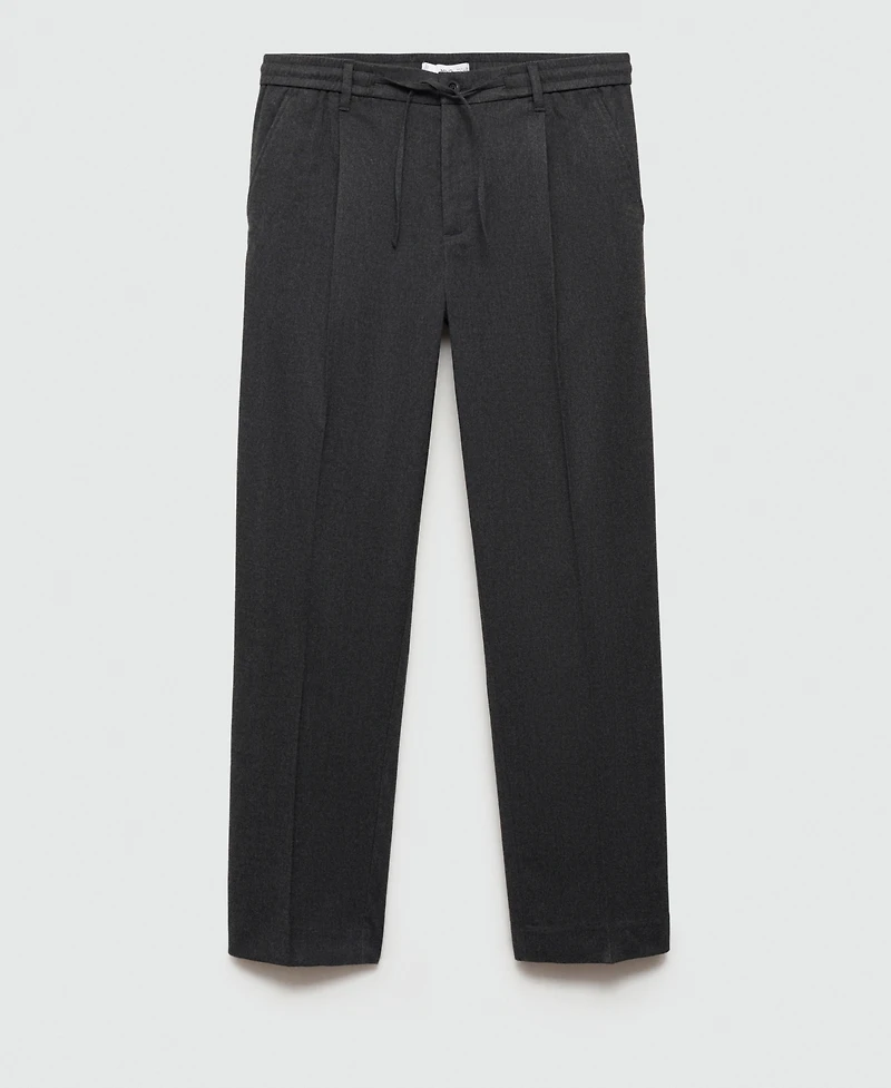Mango Men's Regular-Fit Pleated Trousers