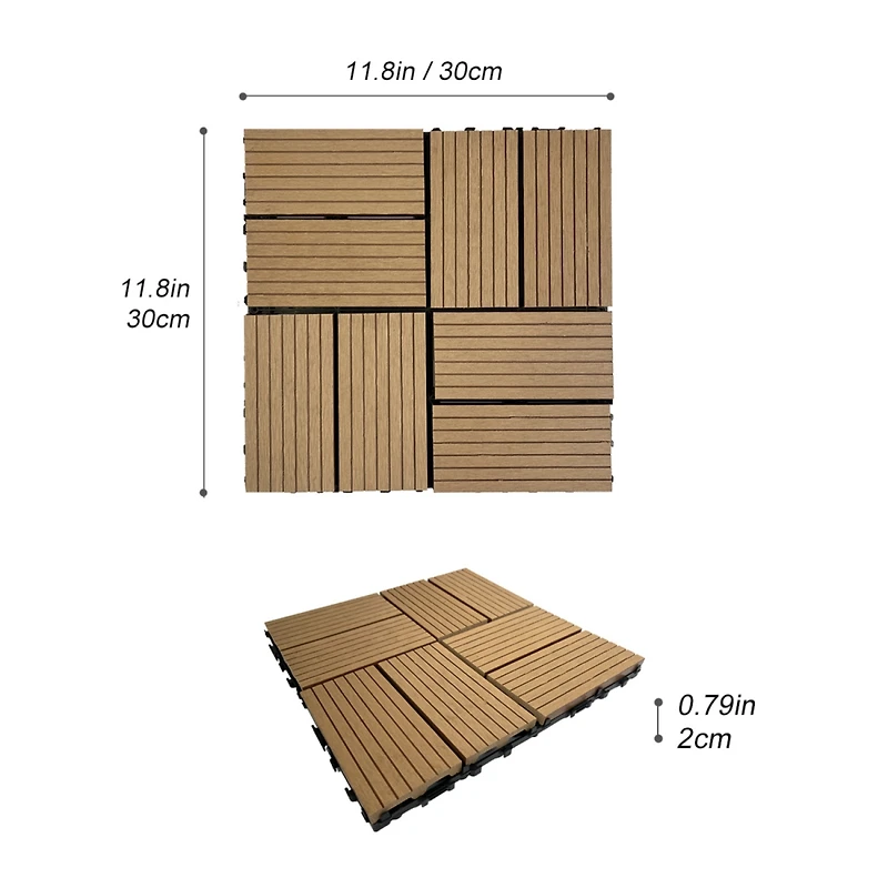 Streamdale Furniture Streamdale Durable Composite Deck Tiles (Set of 20)
