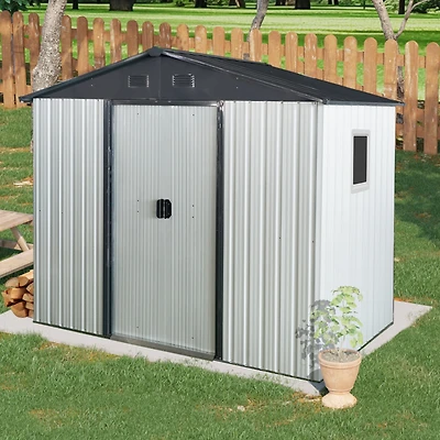 Streamdale Metal Storage Shed with Window (8' x 4')