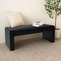 47" Faux Leather Upholstered Bedroom Waterfall Benches-Maison Boucle