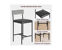 gaomon Bar Stools Set of 4, Kitchen Bar Stools with Footrest, 25.5 Inches Upholstered Bar Chairs with Back, 4 Counter Height Barstools for Counter Bar