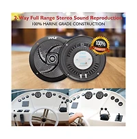 Pyle 6.5'' Low-Profile Waterproof Marine Speakers, 240W, Black (Pair)
