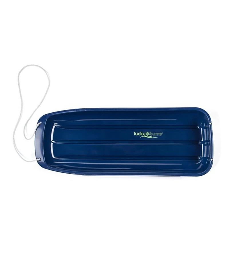 Lucky Bums Kids 48 Inch Plastic Snow Toboggan Sled with Pull Rope, Blue (2 Pack