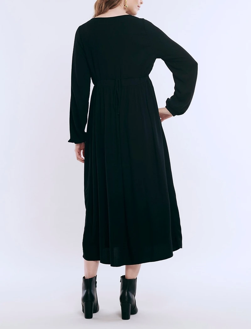 Motherhood Maternity Long Sleeve Button Front Midi Dress