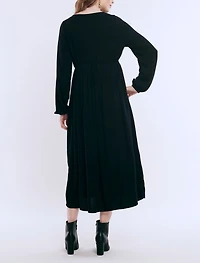 Motherhood Maternity Long Sleeve Button Front Midi Dress