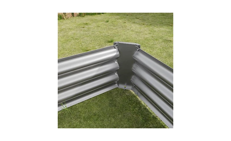Slickblue Metal Raised Garden Bed Rectangular Planter for Flowers, Vegetables, and Herbs
