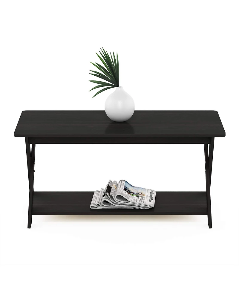 Furinno Simplistic 35.4" Space-saving Criss-Crossed Coffee Table Display Accent Table for Living Room&Home Decor