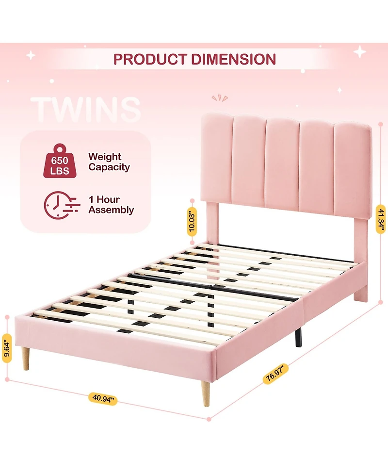 gaomon Twin Bed Frame for Boys & Girls