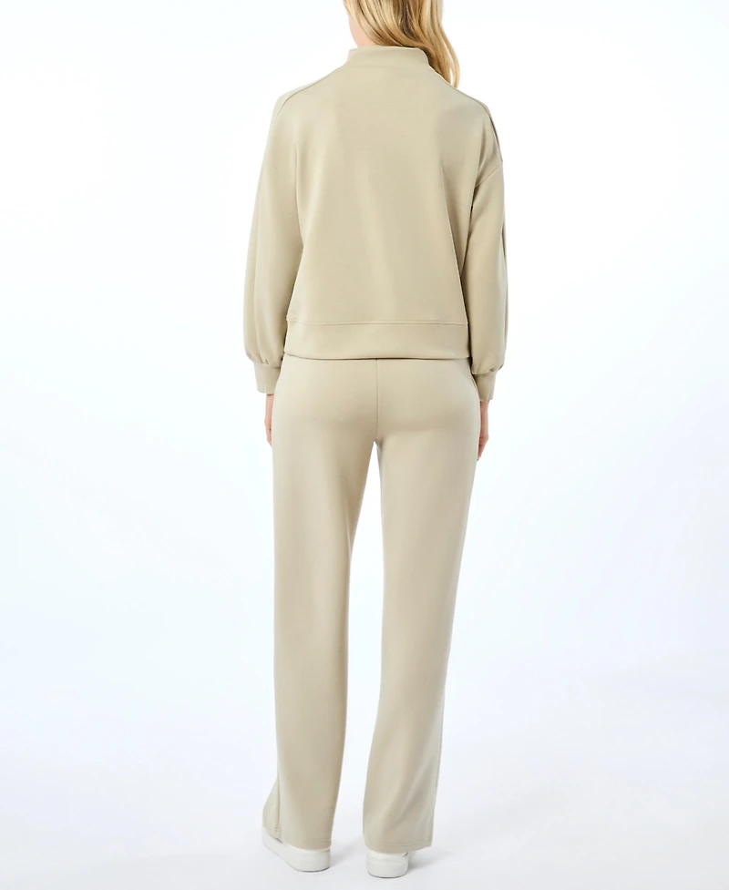 Cable & Gauge Women's Yummy Mock Neck Sweatshirt and Pant Matching Set