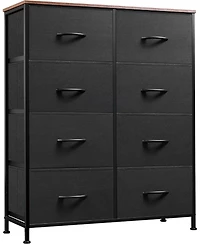 Wlive Fabric Dresser for Bedroom Tall with 8 Drawers Storage Tower Bins Double Chest of Closet Living Room Hal
