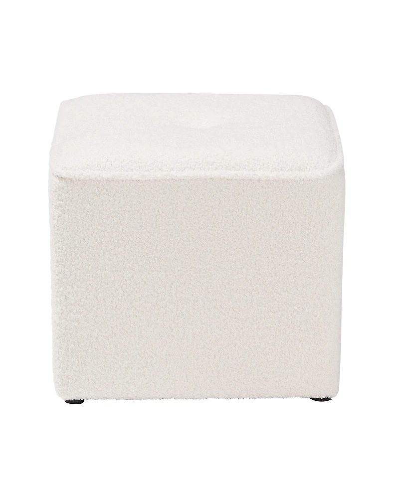 Baxton Studio Isaiah Modern and Contemporary Ivory Boucle Upholstered Ottoman
