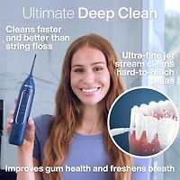 AquaSonic Icon Electric Water Flosser - Rechargeable, Included Jet Tip, Charging Cord, Home & Travel Use (Navy