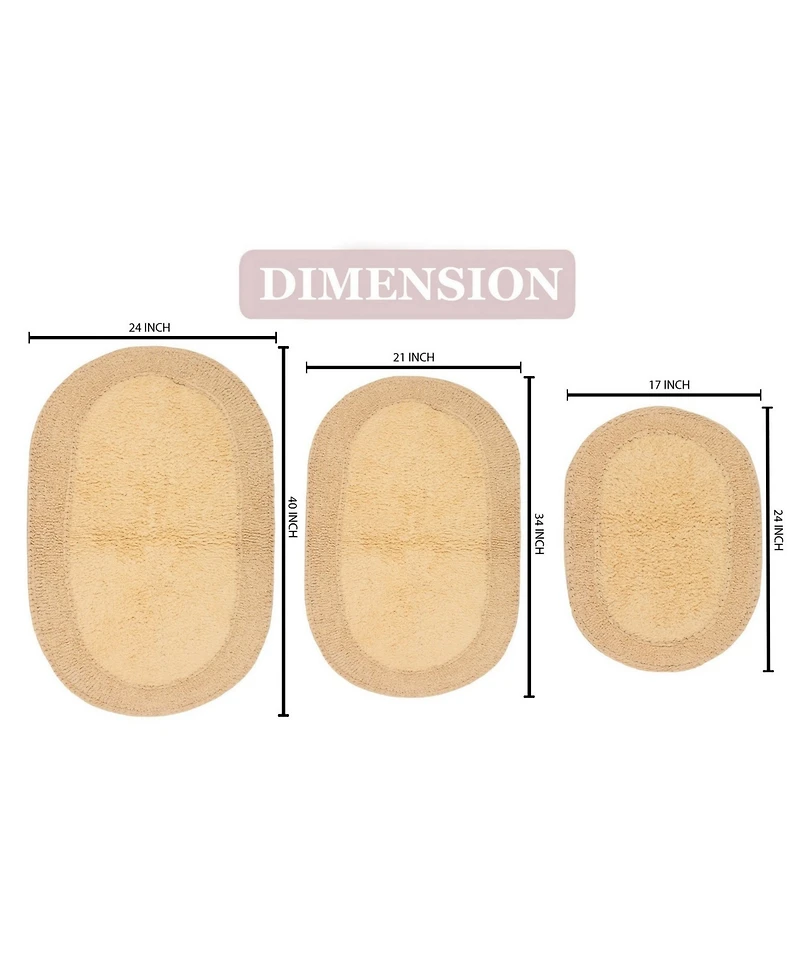 Home Weavers Double Ruffle 3-Pc. Bath Rug Set