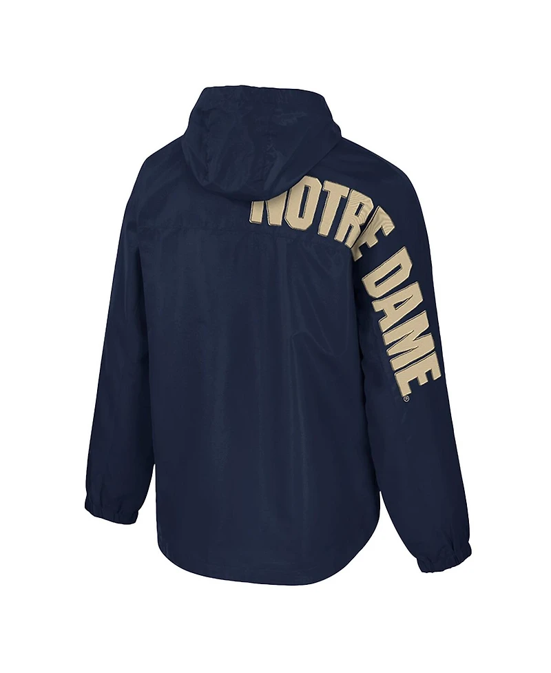 Colosseum Men's Navy Notre Dame Fighting Irish Reloaded Anorak Half-Zip Jacket