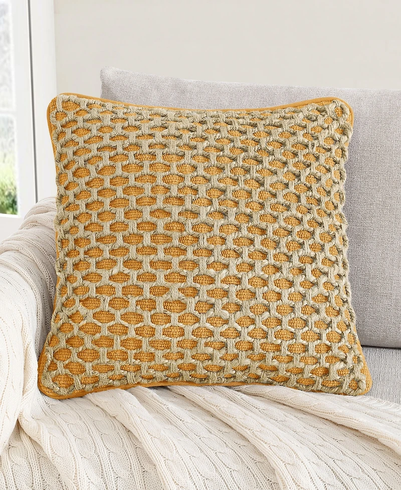 Boho Living Jada Jute Decorative Pillow, 20" x 20"