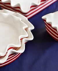 Coton Colors Stripe 8" Ruffle Pie Dish