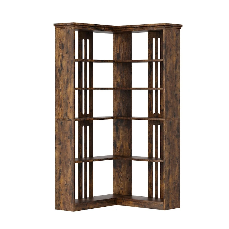 gaomon Corner Bookshelf 72.8in Farmhouse Bookcase Large