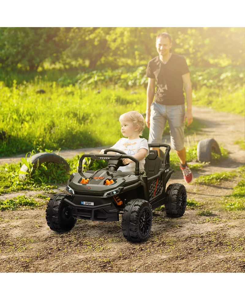 Qaba 12V Ride On Truck Utv Toy with 4-Wheel Suspension, Remote