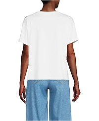 Lands' End Women's Oversized Supima Short Sleeve Crew Neck T-Shirt