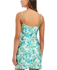 Red Carter Women's Printed Cutout Dress Swim Cover-Up