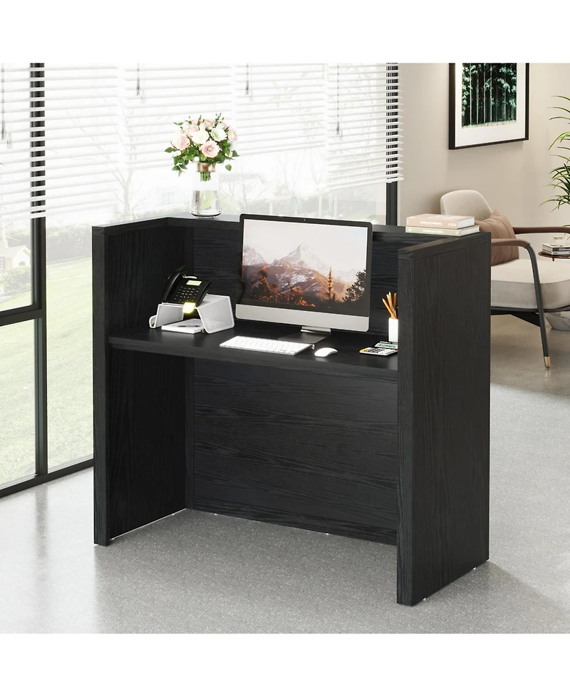 Tribesigns 47 Inch Small Retail Counter,Reception Desk, Modern Front Desk with Counter