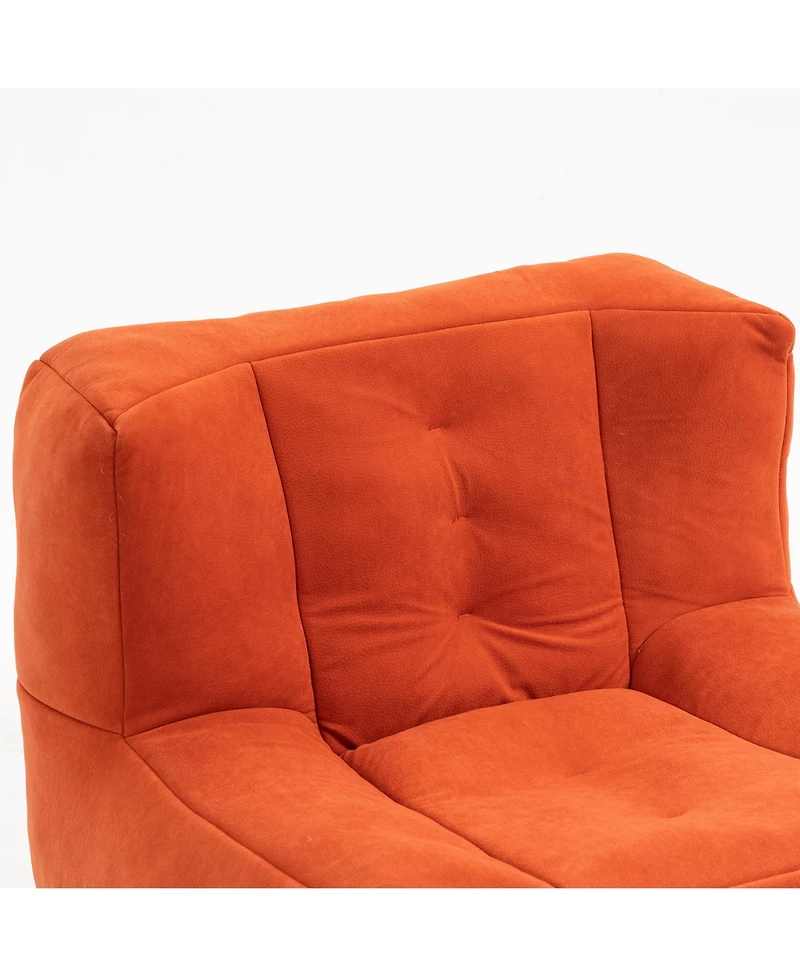 Fluffy Bean Bag Chair with Ottoman, Super Soft Lazy Sofa for Living Room-The Pop Home