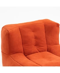 Fluffy Bean Bag Chair with Ottoman, Super Soft Lazy Sofa for Living Room-The Pop Home