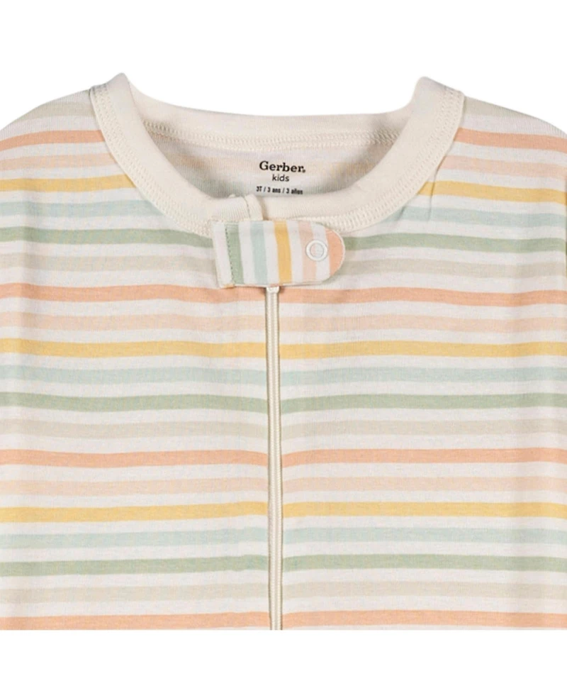 Gerber Toddler Boys' Snug Fit Footed Pajamas, 4-Pack, Farm