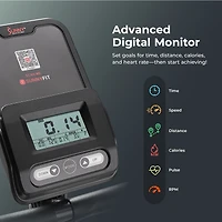 Sunny Health & Fitness Smart 16-Level Magnetic Resistance Upright Bike, with Workout Bands & Free SunnyFit App via Bluetooth