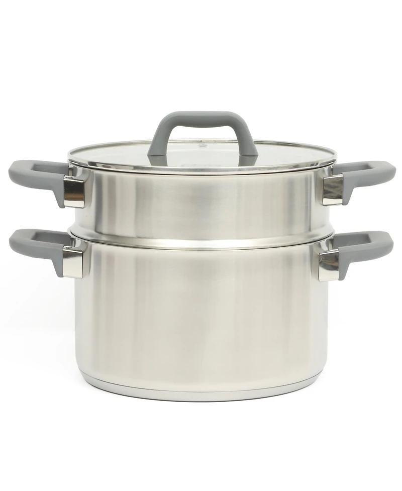 Oster Beauford 9 Piece Stainless Steel Non-Toxic PCookware Set W/ Tri-Ply Encapsulated Bottom & Soft Touch Handles