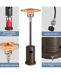 Sugift 50000 Btu Garden Propane Standing Lp Gas Steel Accessories Heater