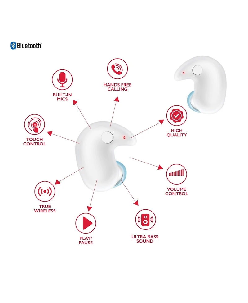 Rca Wave-80 True Wireless Earbuds, 20H Playtime, Hi-Res Audio