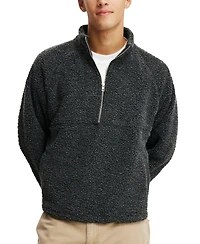 Cotton On Men's Teddy 1/2 Zip Fleece Sweatshirt