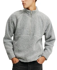Cotton On Men's Teddy 1/2 Zip Fleece Sweatshirt